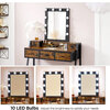 Deluxe vanity set with dressing table, dimmable LED lights, mirror and padded stool - 3