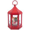 Distressed decorative lantern with LED candle