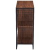 Free-standing 2-tier shelving unit, 4-cube, wood grain and metal wire mesh - 4