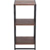 Free-standing 2-tier shelving unit, 2-cube, wood grain and metal wire mesh - 3