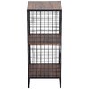 Free-standing 2-tier shelving unit, 2-cube, wood grain and metal wire mesh - 4