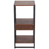 Free-standing 2-tier shelving unit, 2-cube, wood grain and metal wire mesh - 5