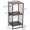 Free-standing 2-tier shelving unit, 2-cube, wood grain and metal wire mesh - 6