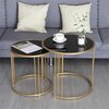Contemporary nesting tables with glass finish and metal frame - 2 pcs - 2