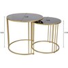 Contemporary nesting tables with glass finish and metal frame - 2 pcs - 3