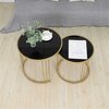 Contemporary nesting tables with glass finish and metal frame - 2 pcs - 4
