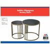 Contemporary nesting tables with glass finish and metal frame - 2 pcs - 5