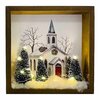 Boîte d'ombre illuminée d'église festive