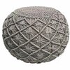 Round knit pouf, grey