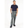 Stretch knit, straight-leg pyjama pants - Green tartan