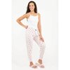 Charmour - Velour touch jogger PJ pants - Pink floral - 2