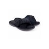 Crisscross terry slide slippers - Black - 2