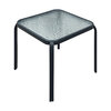 Square glass patio side table