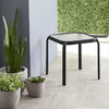 Square glass patio side table - 2