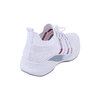 Mesh knit slip-in sneaker with laces - White and stripes - 4