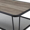 Mid century modern coffee table with mesh metal shelf - 5