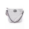 Quilted fashion bucket-style bag with metal chain strap