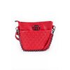Quilted fashion bucket-style bag with metal chain strap