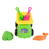 Dump truck and beach toys play set, 5 pcs - Green truck, orange dolphin - 2