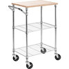 Rolling kitchen cart with cutting board