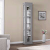 Tall cornice moulding curio cabinet with glass door - 2