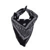 Double-sided paisley print bandana scarf, black