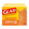 Glad - Très grand sacs à ordures intérieur/extérieur à rabat, paq. 20, orange, 135 L - 2