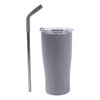 Stainless steel tumbler with silicone straw, 20oz - 2