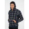 Sherpa lined full-zip hoodie - Navy & blue buffalo checks - 2