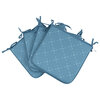 Set of 4 printed dining chair pads with ties, 14"x14" - 3
