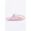 Faux fur-lined mule slippers - Metallic pink