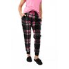 Suko - Rêves - Pantalon pyjama jogger à tricot extensible en velours - Carreaux noirs - 3