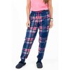 Suko - Rêves - Velour stretch knit jogger PJ pants - Navy plaid - 2
