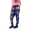Suko - Rêves - Velour stretch knit jogger PJ pants - Navy plaid - 3