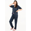 Charmour - Button-up PJ gift set with notch collar - Navy bright stars - 2