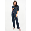 Charmour - Button-up PJ gift set with notch collar - Navy bright stars