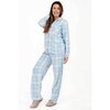 Charmour - Ens. de pyjamas boutonnés à col cranté en micropolaire - Écossais pastel - 3