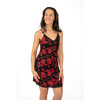 Charmour - Thin straps nightie with lace & pendant - Red floral - 3