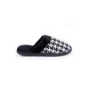 Faux fur-lined mule slippers - Houndstooth