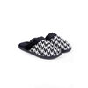 Faux fur-lined mule slippers - Houndstooth - 2