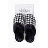 Faux fur-lined mule slippers - Houndstooth - 6