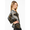 Judy Logan - Wide neck printed top with 3/4 sleeves - Animal paisley - 3