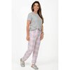 Charmour - Pantalon de pyjama jogger en micrpolaire - Écossais rose