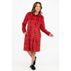 Charmour - Plush flannel front zip long robe - Classic plaid - 2