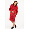 Charmour - Plush flannel front zip long robe - Classic plaid - 3