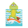 Kid's ultra-soft velour hooded towels - Surfing crocs - 3
