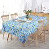 CASABLANCA Collection - Printed tablecloth - Blue & yellow tile design