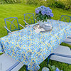CASABLANCA Collection - Printed tablecloth - Blue & yellow tile design - 3