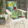 Floral high-back patio seat cushion, 17"x40" - 2