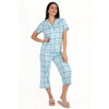 Charmour - Ens. de pyjama capri en tricot hacci - Carreaux